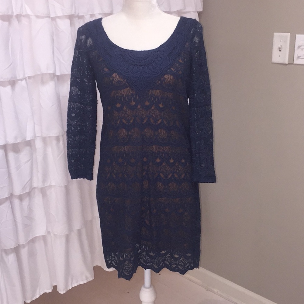 Flying Tomato Blue Lace Dress